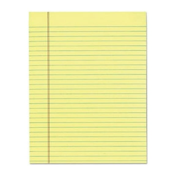 The Legal Pad Glue Top Pads Wide/Legal Rule, 8.5 x 11, Canary, 50 Sheets, 12/Pack