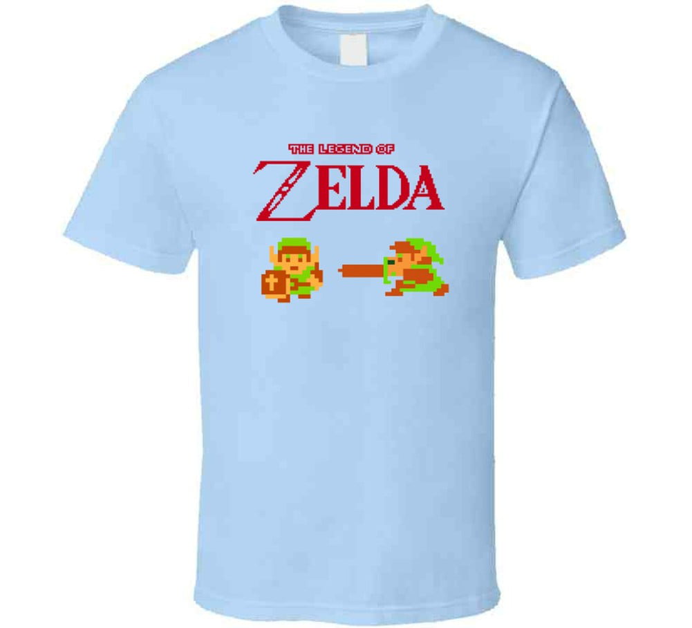 Men's Nintendo Legend of Zelda Pixel Link Graphic Tee Navy Blue Small 