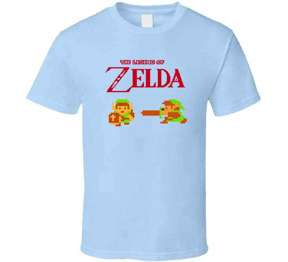 Men's Nintendo Legend of Zelda Pixel Link Graphic Tee Navy Blue Small 