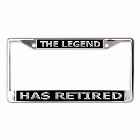 The Legend Has Retired Chrome License Plate Frame