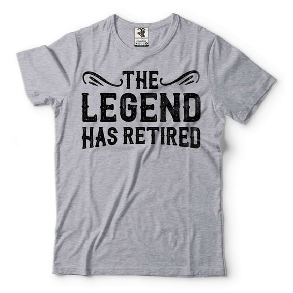 The Legend Has Retired Shirt Funny Retirement Gift Tee Retired Shirts Mens Retirement T-Shirt (Small Grey)