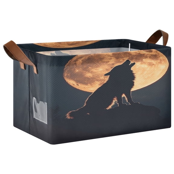 The Legend Of Starving Wolf Storage Basket Soccer Plaid Fabric Hoard Box Oversized Collapsible Closet Organizer with Metal Iron Frame 16.911.410in