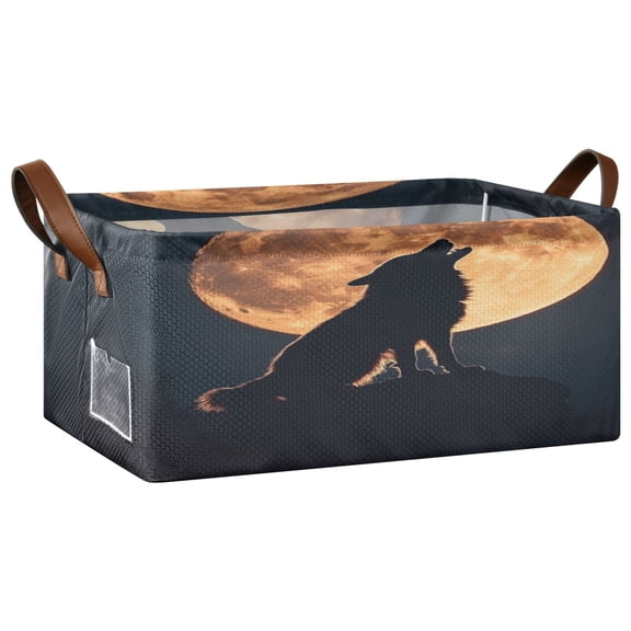 The Legend Of Starving Wolf Storage Basket Soccer Plaid Fabric Hoard Box Oversized Collapsible Closet Organizer with Metal Iron Frame 16.911.47.7in