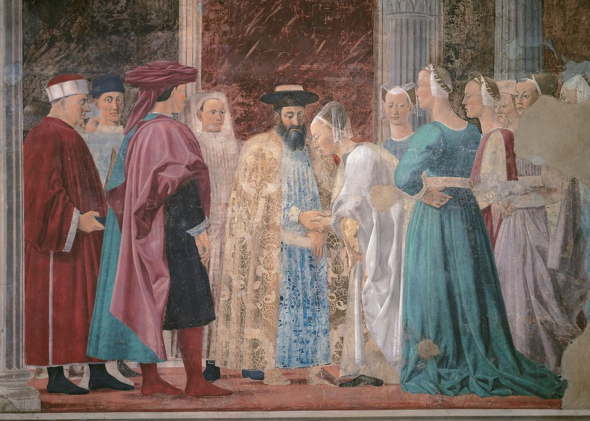 The Legend Of The Cross Adoration Of The Holy Wood And Meeting Of Solomon And Queen Of Sheba Canvas Art - (24 x 18)