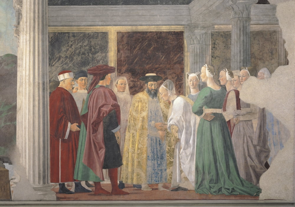 The Legend Of The Cross Adoration Of The Holy Wood And Meeting Of Solomon And Queen Of Sheba Canvas Art - (36 x 24)