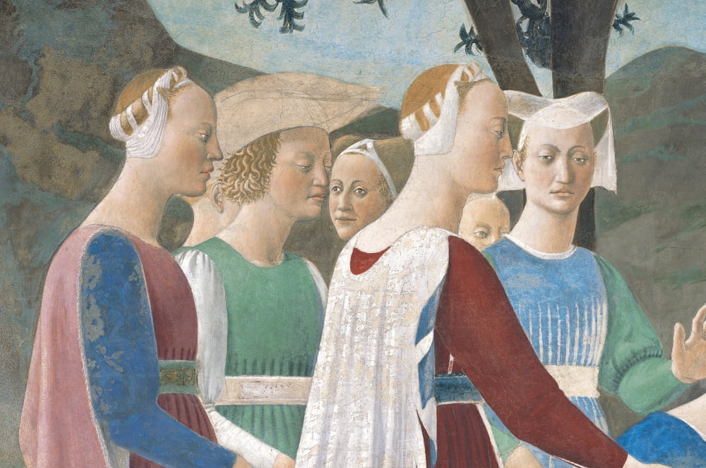 The Legend Of The Cross Adoration Of The Holy Wood And Meeting Of Solomon And Queen Of Sheba Canvas Art - (36 x 24)