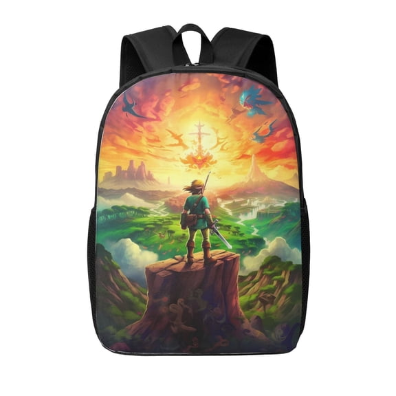 The Legend Of Zelda Backpack 17 Inch Large Capacity Casual School Bag Lightweight Daypack Laptop Bag Travel Hiking Camping