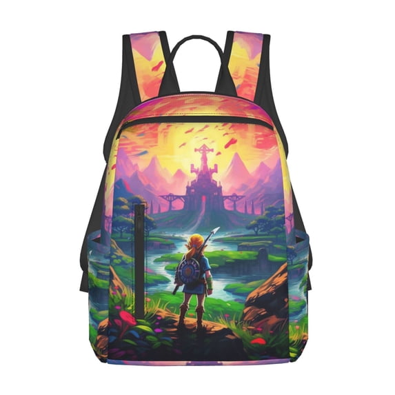 The Legend Of Zelda Backpack Bookbag School Bag Unisex Daypack Lightweight Adjustable Satchel Travel Bag
