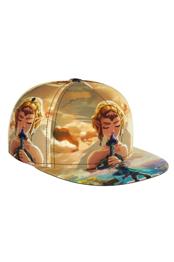 The Legend Of Zelda Baseball Cap For Men, Women & Kids, Classic Flat Brim Hat Hip Hop Trucker Hat Adjustable Snapback Hat
