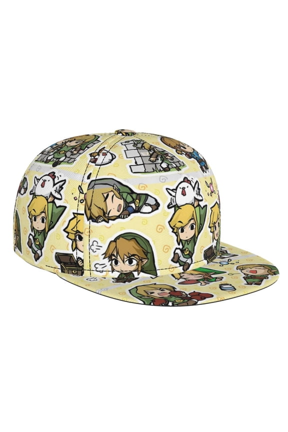 The Legend Of Zelda Baseball Cap For Men, Women & Kids, Classic Flat Brim Hat Hip Hop Trucker Hat Adjustable Snapback Hat