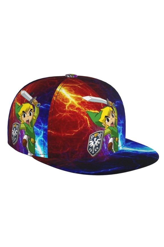 The Legend Of Zelda Baseball Cap For Men, Women & Kids, Classic Flat Brim Hat Hip Hop Trucker Hat Adjustable Snapback Hat