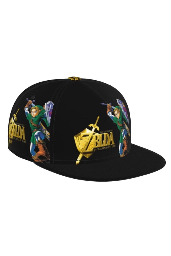 The Legend Of Zelda Baseball Cap For Men, Women & Kids, Classic Flat Brim Hat Hip Hop Trucker Hat Adjustable Snapback Hat