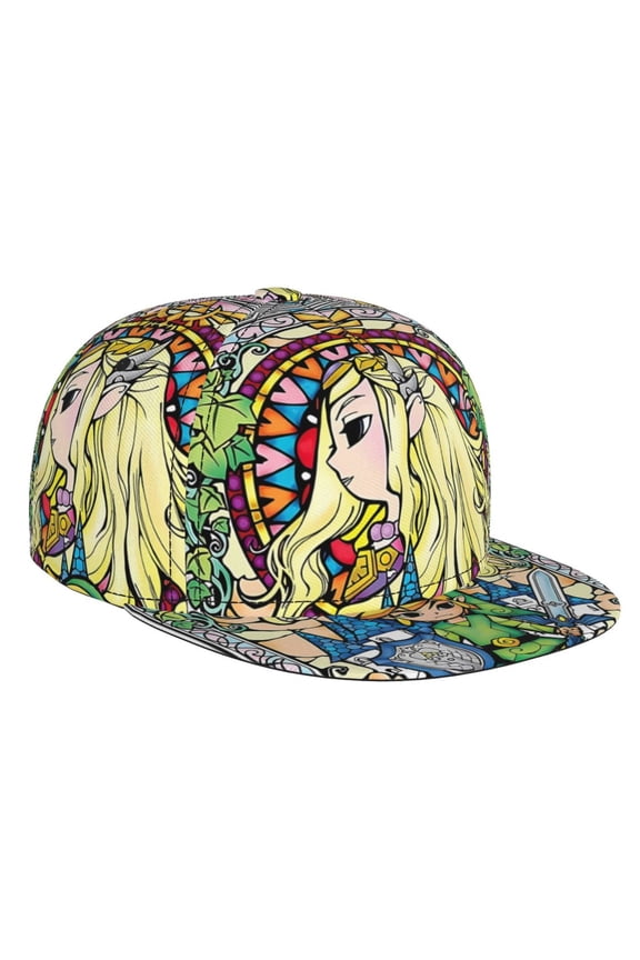 The Legend Of Zelda Baseball Cap For Men, Women & Kids, Classic Flat Brim Hat Hip Hop Trucker Hat Adjustable Snapback Hat
