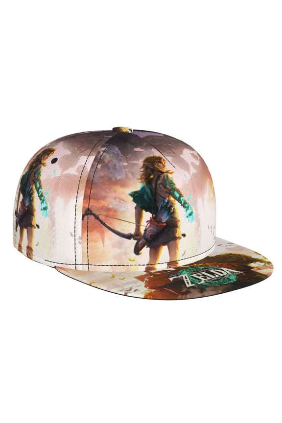 The Legend Of Zelda Baseball Cap For Men, Women & Kids, Classic Flat Brim Hat Hip Hop Trucker Hat Adjustable Snapback Hat