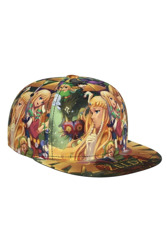 The Legend Of Zelda Baseball Cap For Men, Women & Kids, Classic Flat Brim Hat Hip Hop Trucker Hat Adjustable Snapback Hat