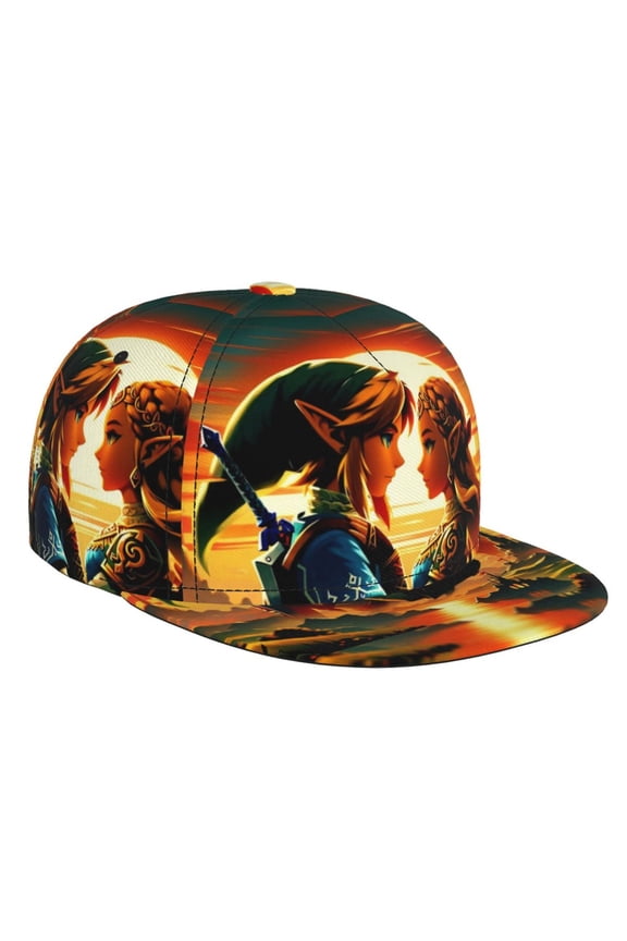 The Legend Of Zelda Baseball Cap For Men, Women & Kids, Classic Flat Brim Hat Hip Hop Trucker Hat Adjustable Snapback Hat