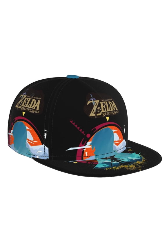 The Legend Of Zelda Baseball Cap For Men, Women & Kids, Classic Flat Brim Hat Hip Hop Trucker Hat Adjustable Snapback Hat
