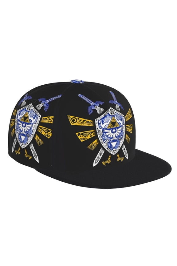The Legend Of Zelda Baseball Cap For Men, Women & Kids, Classic Flat Brim Hat Hip Hop Trucker Hat Adjustable Snapback Hat