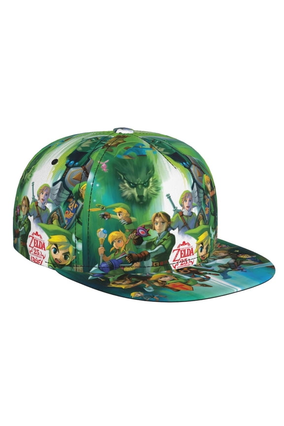The Legend Of Zelda Baseball Cap For Men, Women & Kids, Classic Flat Brim Hat Hip Hop Trucker Hat Adjustable Snapback Hat