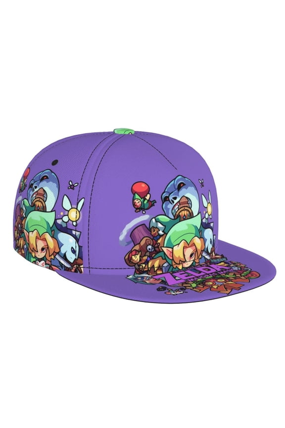 The Legend Of Zelda Baseball Cap For Men, Women & Kids, Classic Flat Brim Hat Hip Hop Trucker Hat Adjustable Snapback Hat