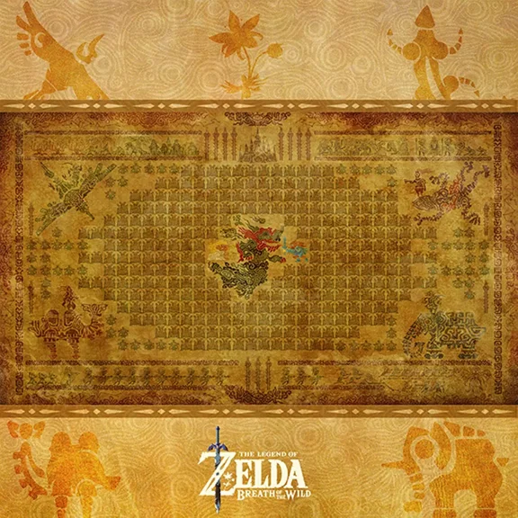 The Legend Of Zelda Breath Of The Wild Hyrule Map Canvas Print Poster Wall Art D