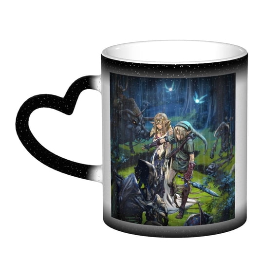 The Legend Of Zelda Color Changing Mug In The Sky Colour Changing Mug Print Ceramic Mug Tea Cup 11 Ounce - Gifts For Home Office Coffee Birthday Gift