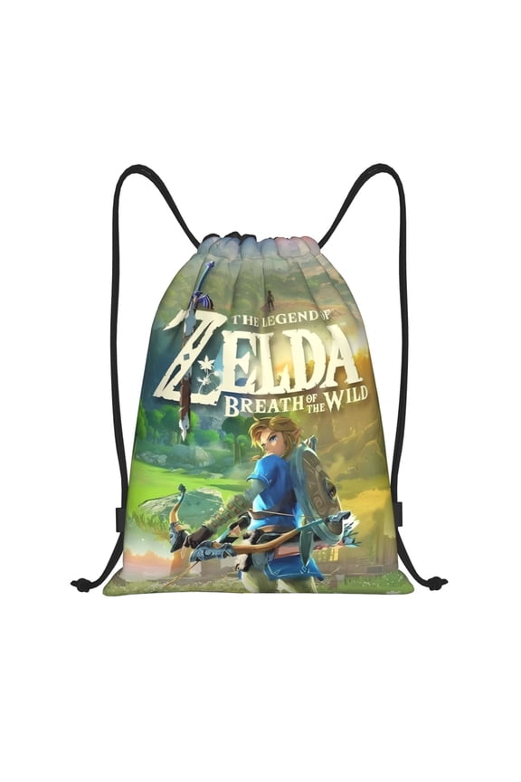 The Legend Of Zelda Drawstring Backpack Sport Gym Bag For Yoga Swimming Gymsack Sport Strap Pack Bag 16x19 inch