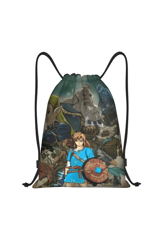 The Legend Of Zelda Drawstring Backpack Sport Gym Bag For Yoga Swimming Gymsack Sport Strap Pack Bag 16x19 inch