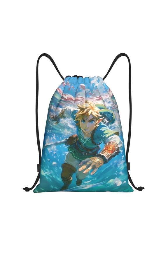 The Legend Of Zelda Drawstring Backpack Sport Gym Bag For Yoga Swimming Gymsack Sport Strap Pack Bag 16x19 inch