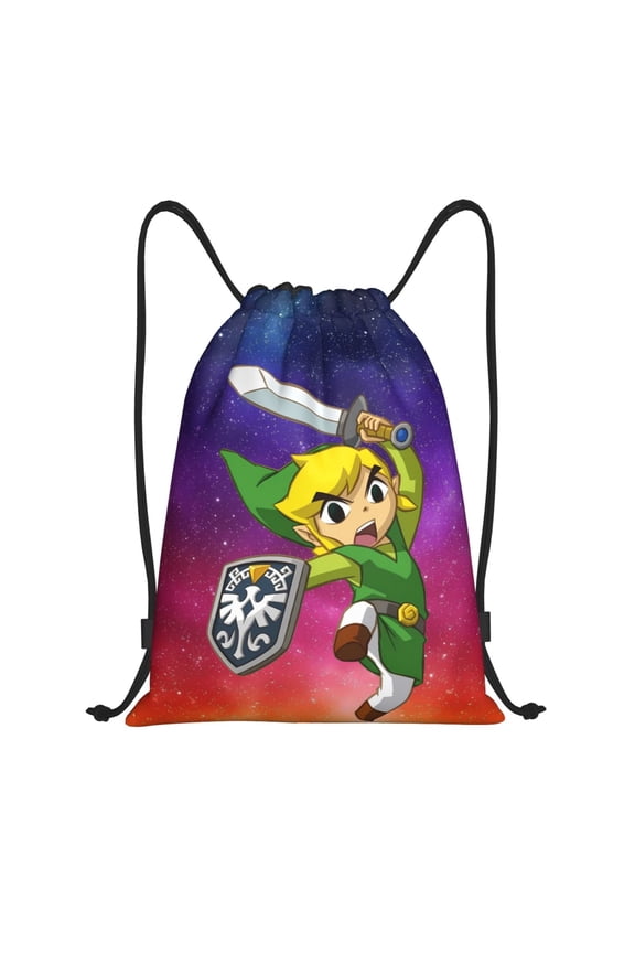 The Legend Of Zelda Drawstring Backpack Sport Gym Bag For Yoga Swimming Gymsack Sport Strap Pack Bag 16x19 inch