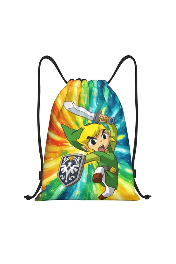 The Legend Of Zelda Drawstring Backpack Sport Gym Bag For Yoga Swimming Gymsack Sport Strap Pack Bag 16x19 inch