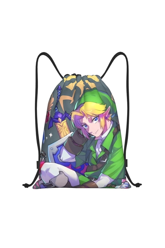 The Legend Of Zelda Drawstring Backpack Sport Gym Bag For Yoga Swimming Gymsack Sport Strap Pack Bag 16x19 inch