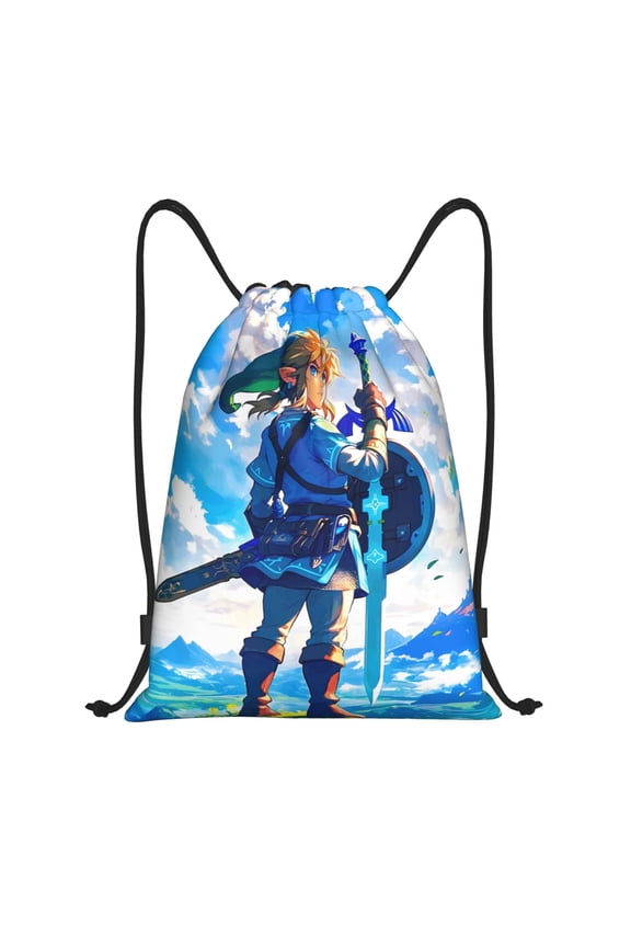 The Legend Of Zelda Drawstring Backpack Sport Gym Bag For Yoga Swimming Gymsack Sport Strap Pack Bag 16x19 inch