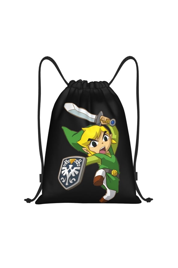The Legend Of Zelda Drawstring Backpack Sport Gym Bag For Yoga Swimming Gymsack Sport Strap Pack Bag 16x19 inch