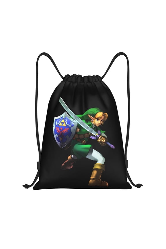The Legend Of Zelda Drawstring Backpack Sport Gym Bag For Yoga Swimming Gymsack Sport Strap Pack Bag 16x19 inch