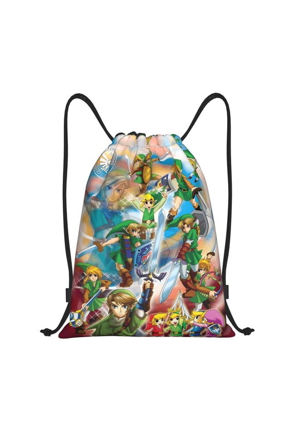 The Legend Of Zelda Drawstring Backpack Sport Gym Bag For Yoga Swimming Gymsack Sport Strap Pack Bag 16x19 inch