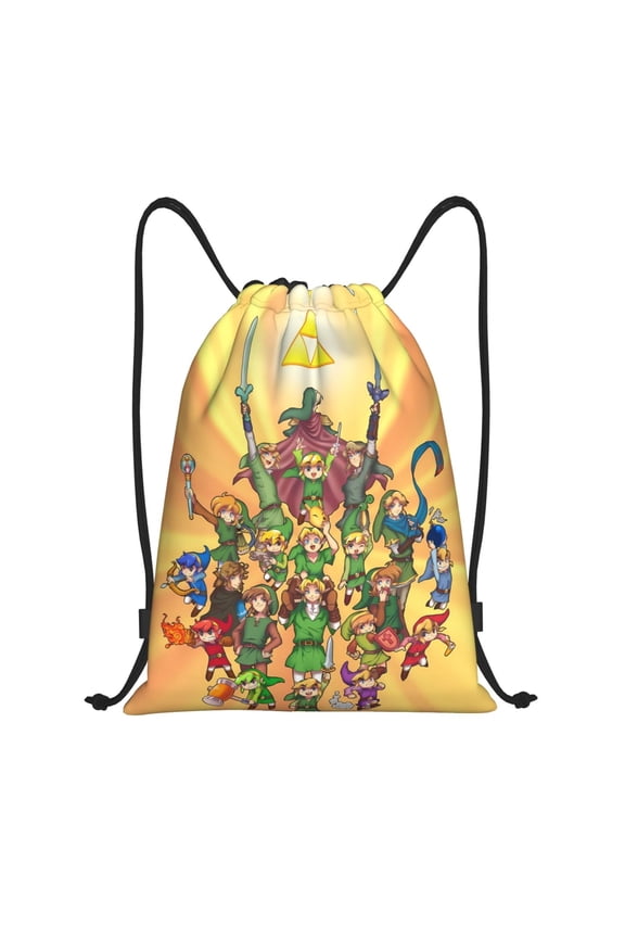 The Legend Of Zelda Drawstring Backpack Sport Gym Bag For Yoga Swimming Gymsack Sport Strap Pack Bag 16x19 inch