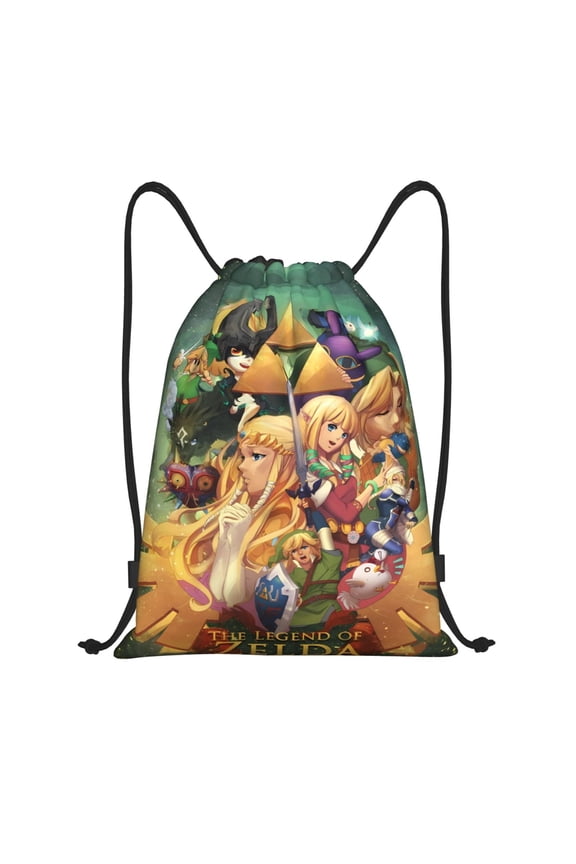 The Legend Of Zelda Drawstring Backpack Sport Gym Bag For Yoga Swimming Gymsack Sport Strap Pack Bag 16x19 inch