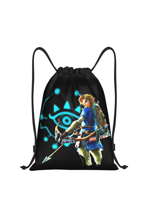 The Legend Of Zelda Drawstring Backpack Sport Gym Bag For Yoga Swimming Gymsack Sport Strap Pack Bag 16x19 inch