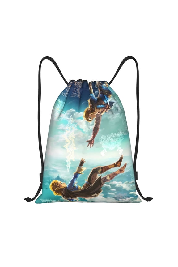 The Legend Of Zelda Drawstring Backpack Sport Gym Bag For Yoga Swimming Gymsack Sport Strap Pack Bag 16x19 inch