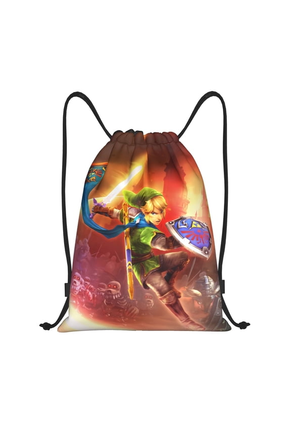 The Legend Of Zelda Drawstring Backpack Sport Gym Bag For Yoga Swimming Gymsack Sport Strap Pack Bag 16x19 inch