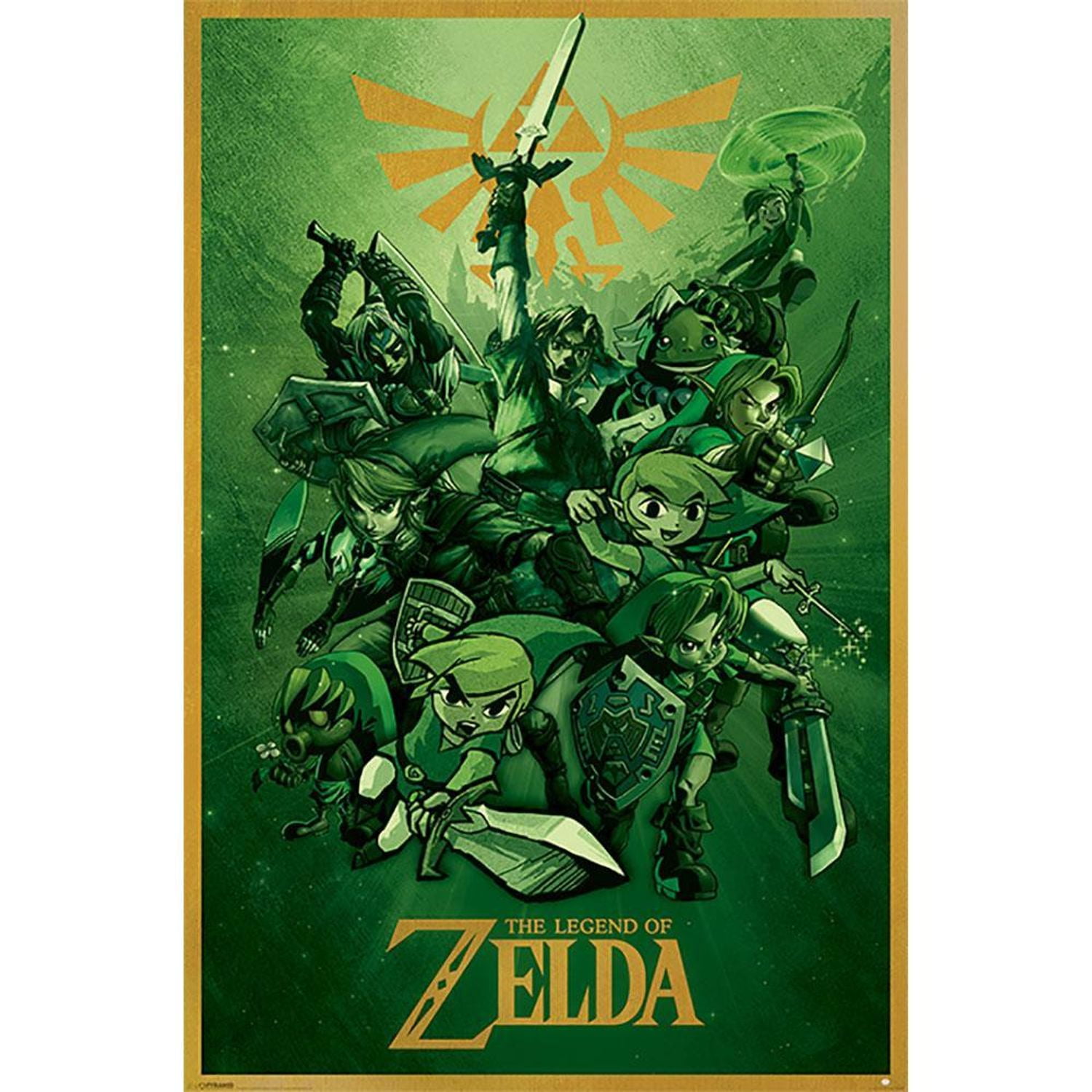ゼルダの伝説THE  Legdnd of zelda Link ポスターグリーン The Legend Of Zelda Link Poster - Walmart.com