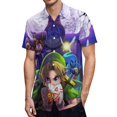 thumbnail image 1 of The Legend Of Zelda Men's Casual Button-Down Shirts Summer Short Sleeve Tee Shirt Daily Hawaiian Beach Shirt Top With Pocket, 1 of 9