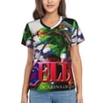 thumbnail image 1 of The Legend Of Zelda Ocarina Of Time Women's T Shirts V-Neck Tee Shirt Casual Short Sleeve T-Shirt Soft 3D Printed Summer Tee Tops Shirt XX-Large, 1 of 8