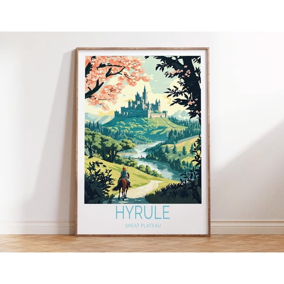 The Legend Of Zelda Poster, Hyrule Great Plateau Wall Art, Unframed Paper Poster 11x14in