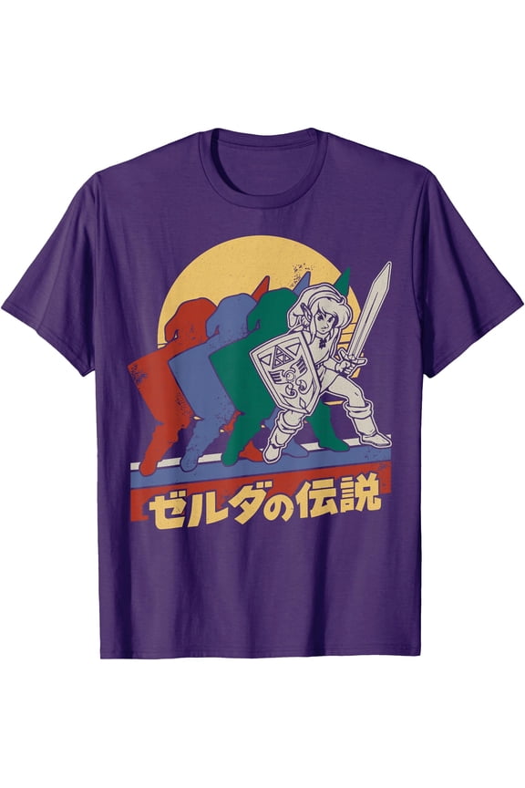 The Legend Of Zelda Retro Link Kanji Portrait DTG Print Unisex T-Shirt
