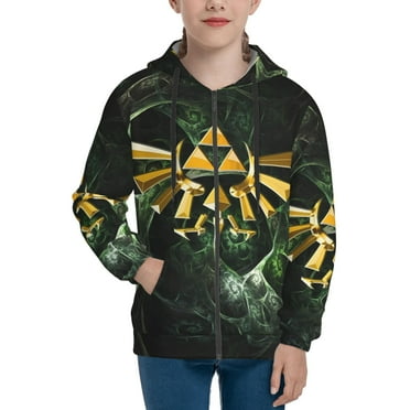 The Legend Of Zelda Teens Boys Girls Zip Up Hoodies 3d Print Long Sleeve Hooded Sweatshirt Jacket With Pocket Medium