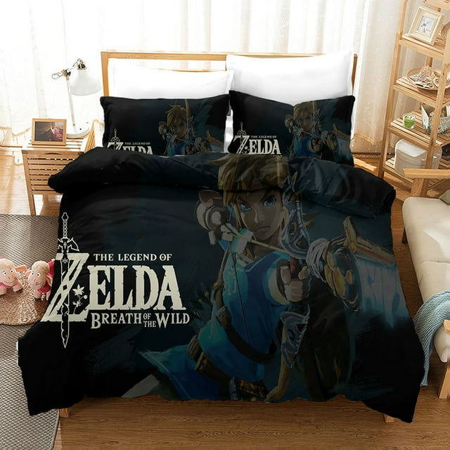 The Legend of Zelda Bedding Comforter Cover Set for Girls and boys, Soft, Breathable, Fade Resistant 3 Piece- includes 1 The Legend of Zelda Comforter Cover and 2 Pillowcase