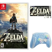 The Legend of Zelda: Tears of the Kingdom Game Disc and Upgraded Switch Pro Controller for Nintendo Switch/PC/IOS/Android/Steam with Hall Effect Joysticks Triggers Pink, 2 Pairs of Joysticks