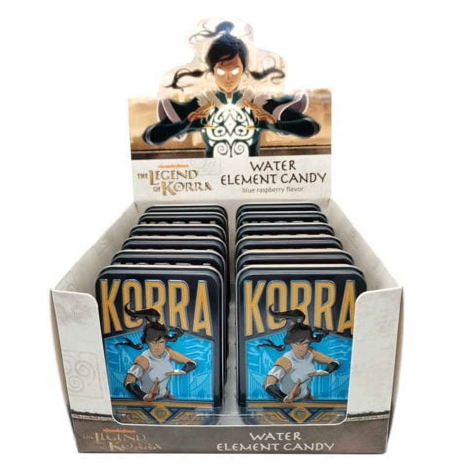 The Legend of Korra, Sour Blue Raspberry Water Element Candy, 1 Ounce Tin  - 12 Count Display Box